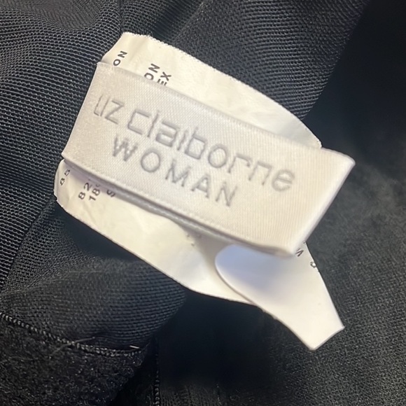 Liz Claiborne Tankini Top Swimsuit Swim Black Blouson Blousy 18W 1X - Picture 4 of 5